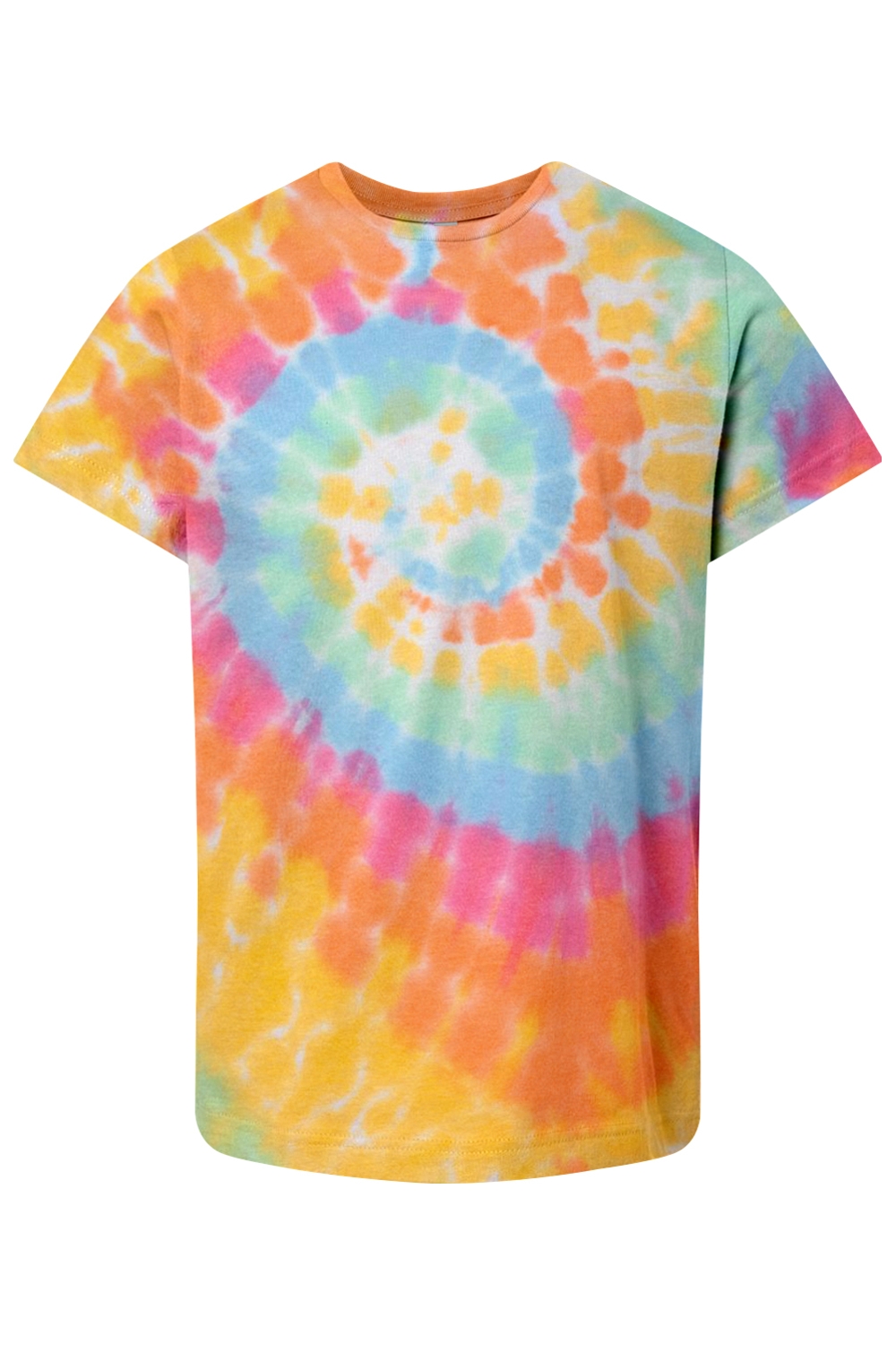 Dyenomite Youth Multi-Color Spiral Tie-Dyed T-Shirt