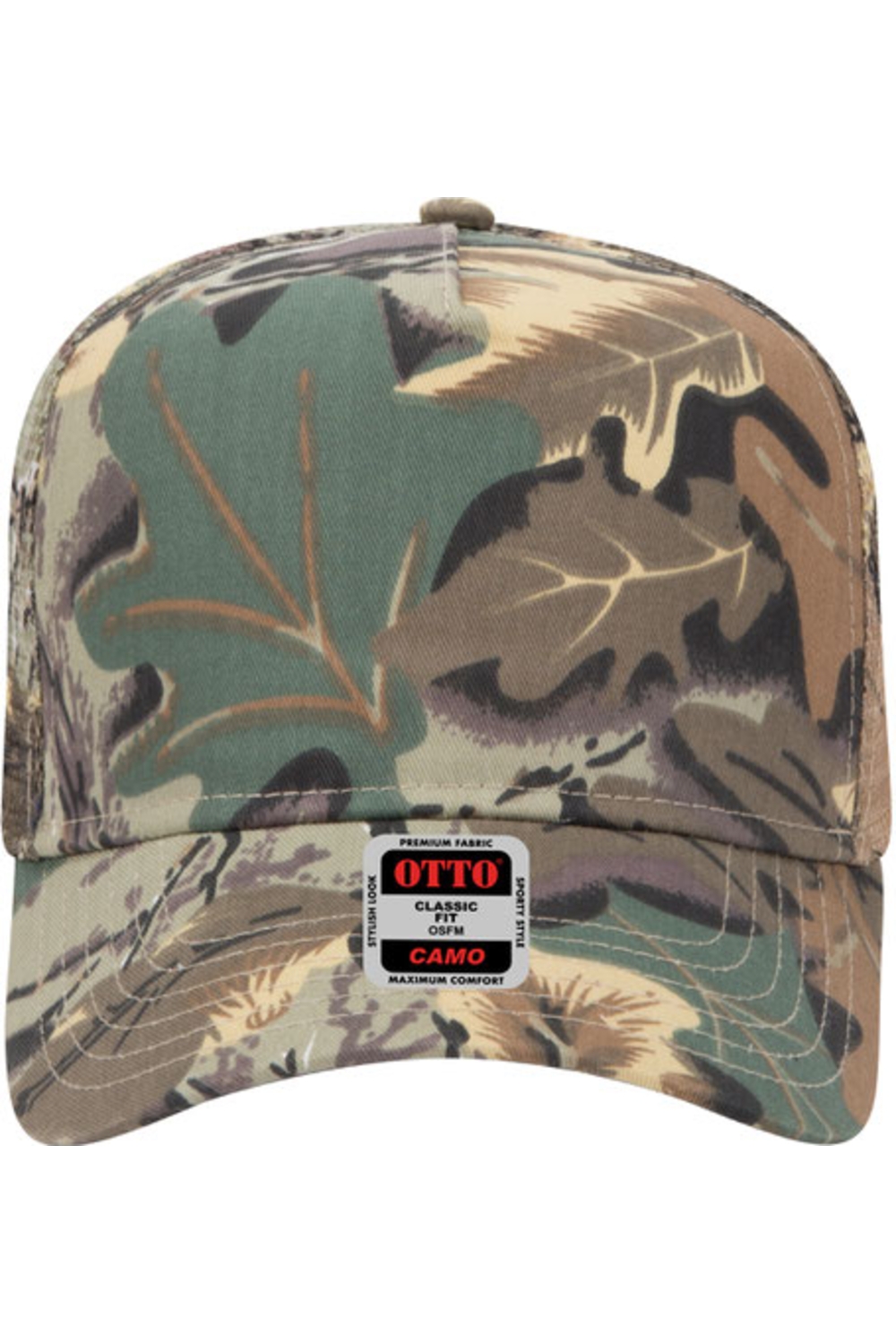 OTTO CAP Camouflage 5 Panel Mid Profile Mesh Back Trucker Hat