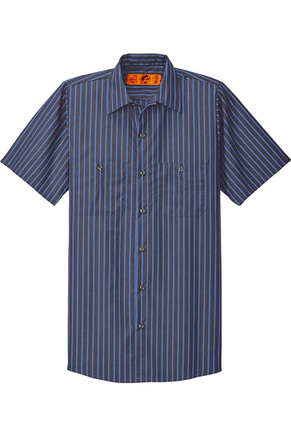 Red Kap Short Sleeve Striped Industrial Work Shirt