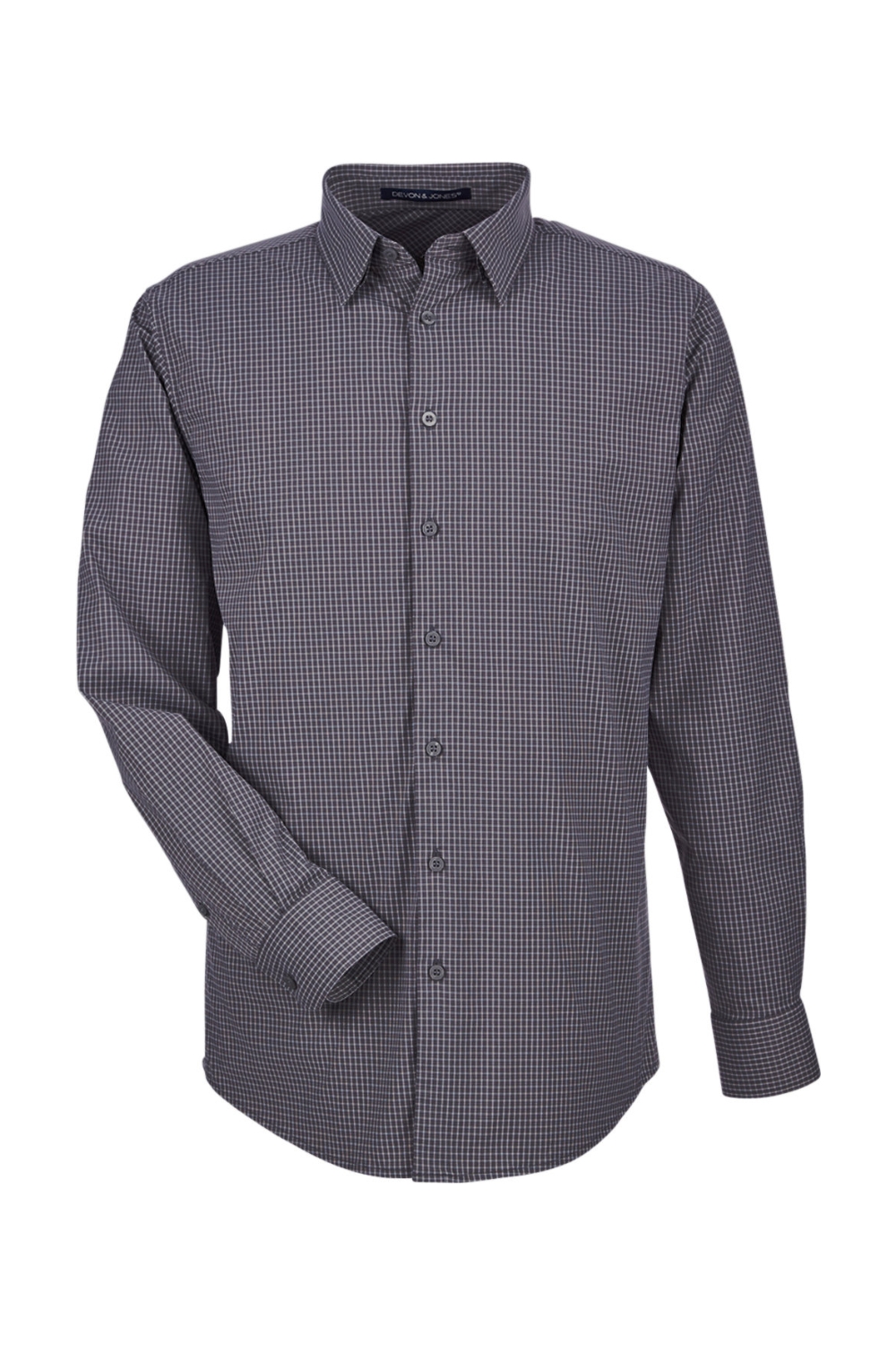 Devon & Jones CrownLux Performance Men's Tonal Mini Check Shirt
