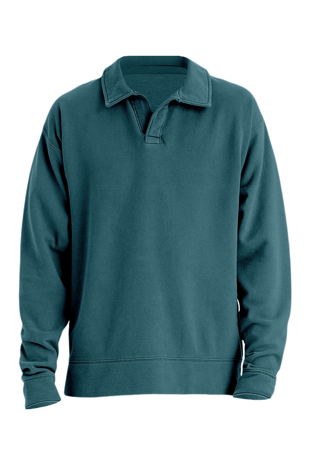 ComfortWash by Hanes Garment-Dyed Polo Collar Sweatshirt