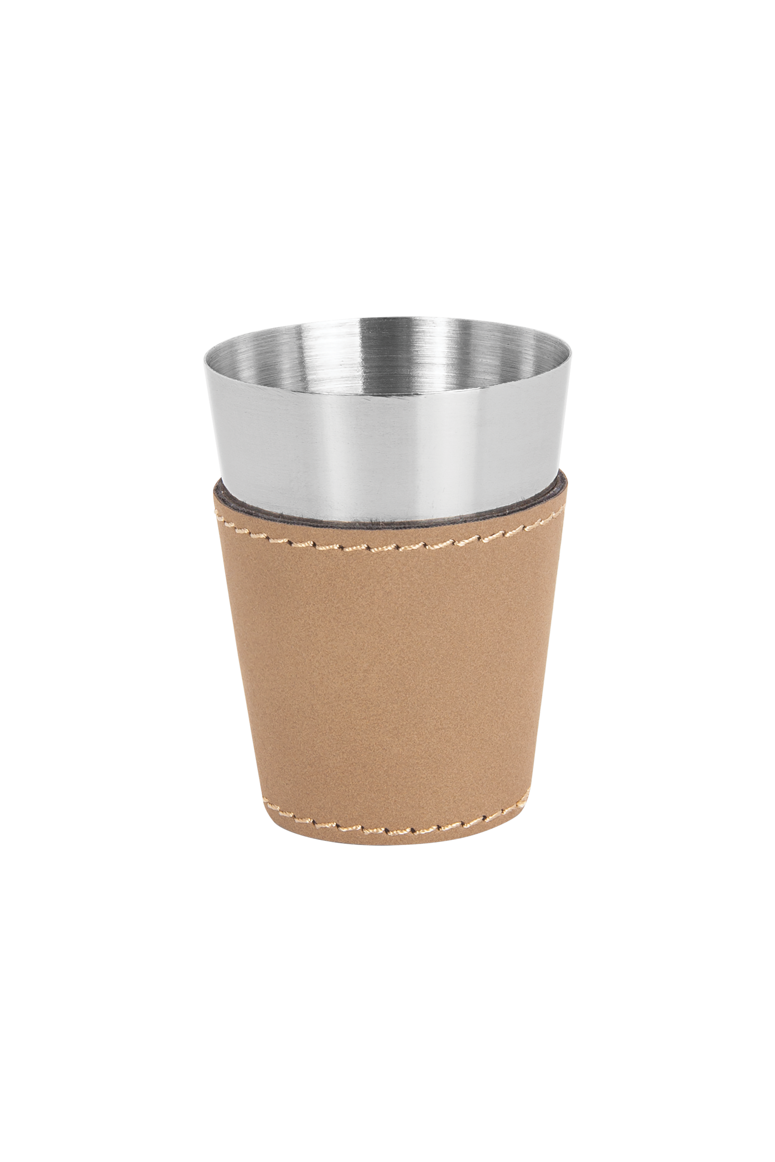 2 oz. Laserable Leatherette & Stainless Steel Shot Glass