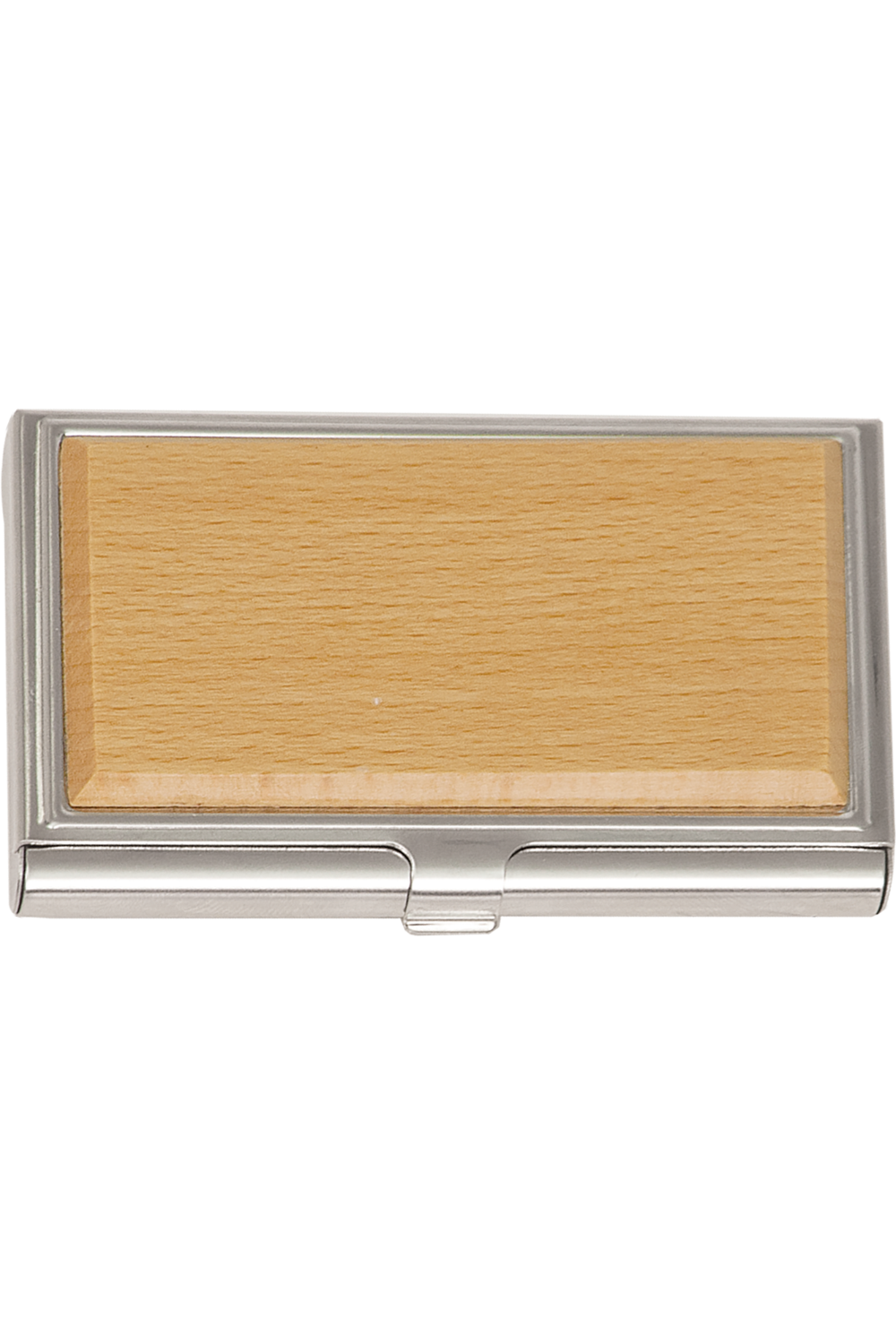 3 3/4" x 2 1/2" Metal/Wood Business Card Holder