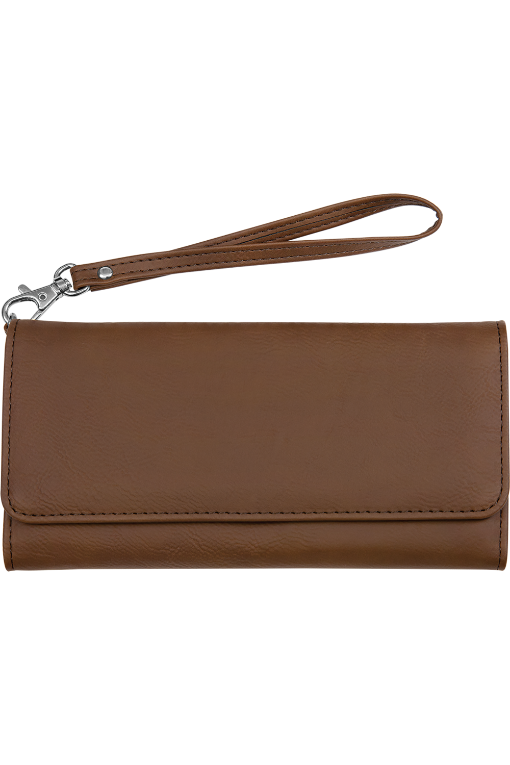 7 1/2" x 4" Laserable Leatherette Wallet with Strap