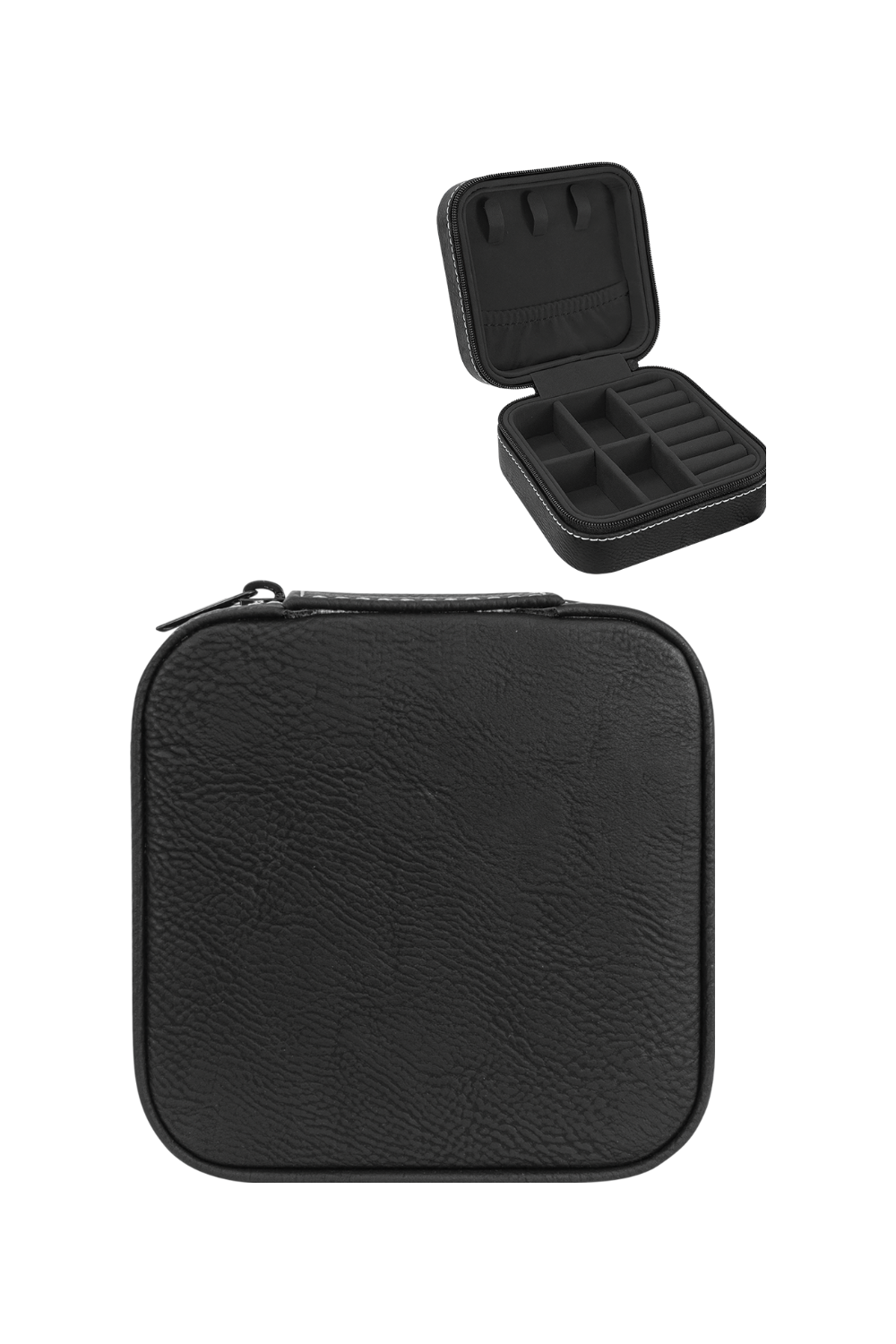 4" X 4" Leatherette Travel Jewelry Box with Black Lining