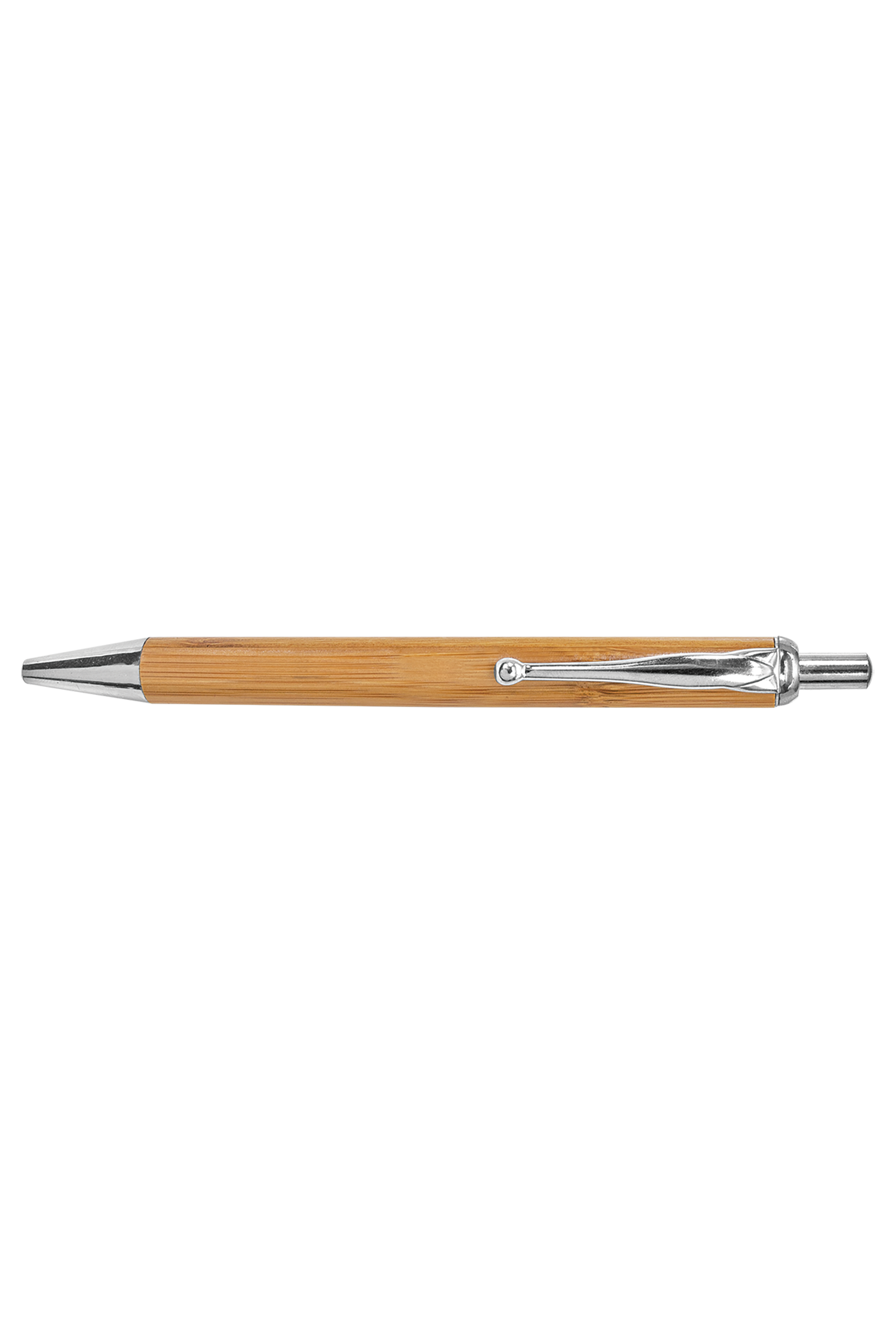 Bamboo with Silver Trim Laserable Pen
