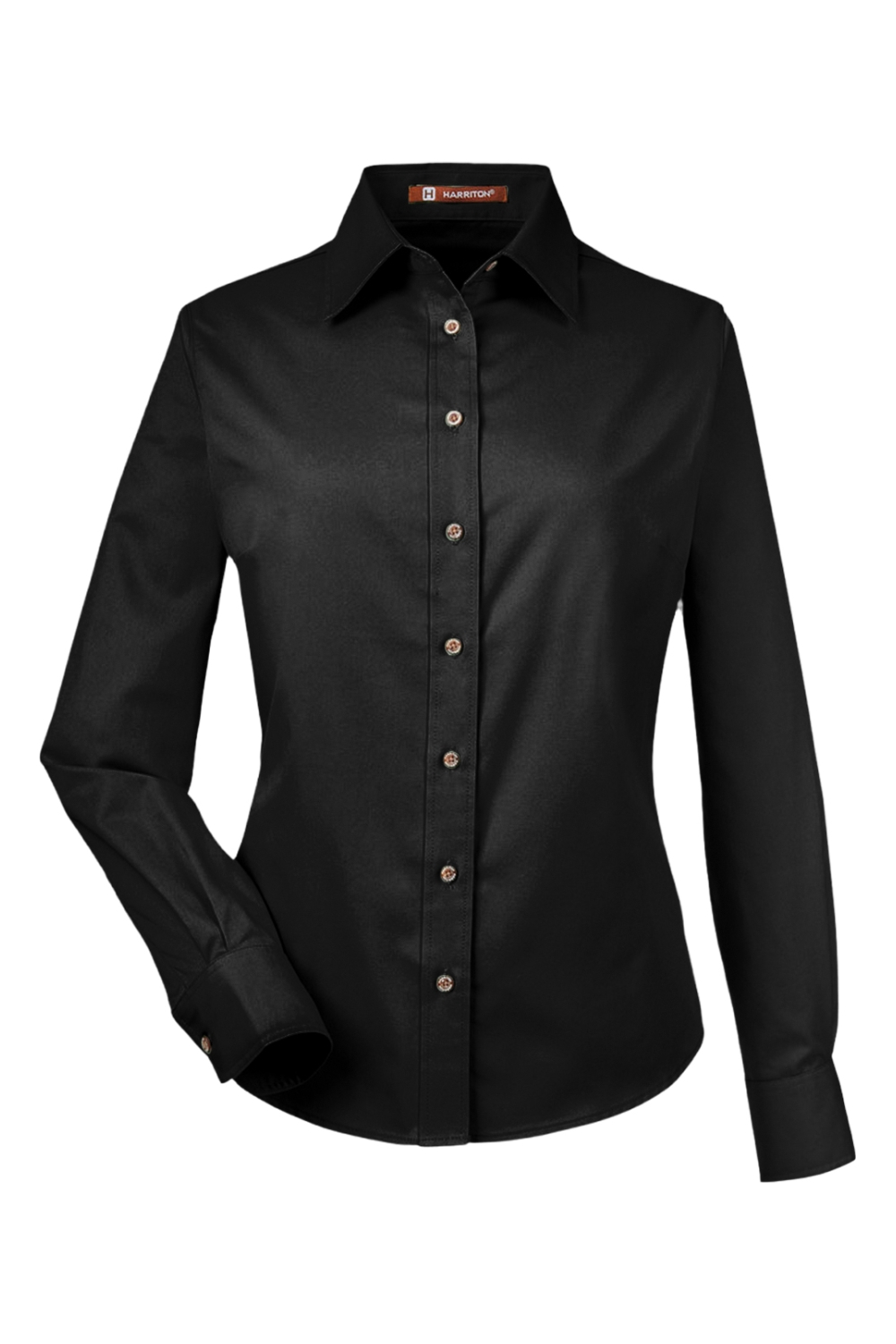 Harriton Ladies' Easy Blend Long-Sleeve Twill Shirt with Stain-Release