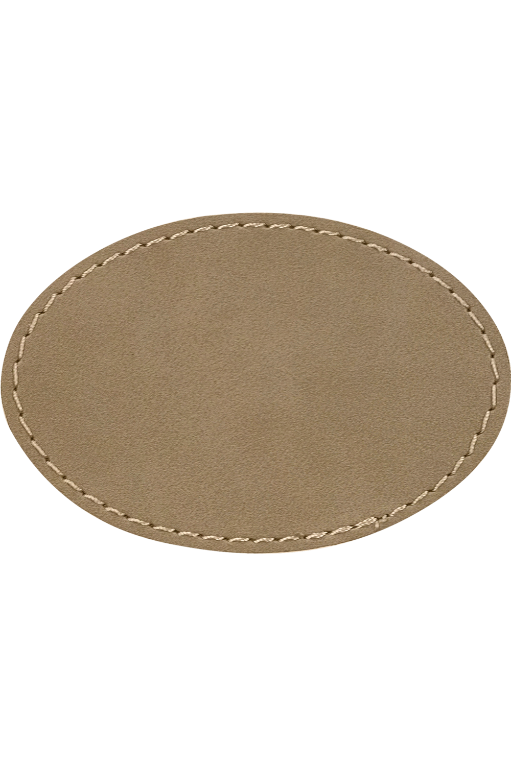 3" x 2" Oval Leatherette Patch with Heat Seal Backing