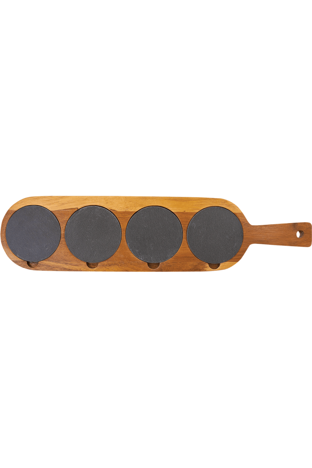 18 1/2" x 4 1/4" Acacia Wood/Slate Serving Board