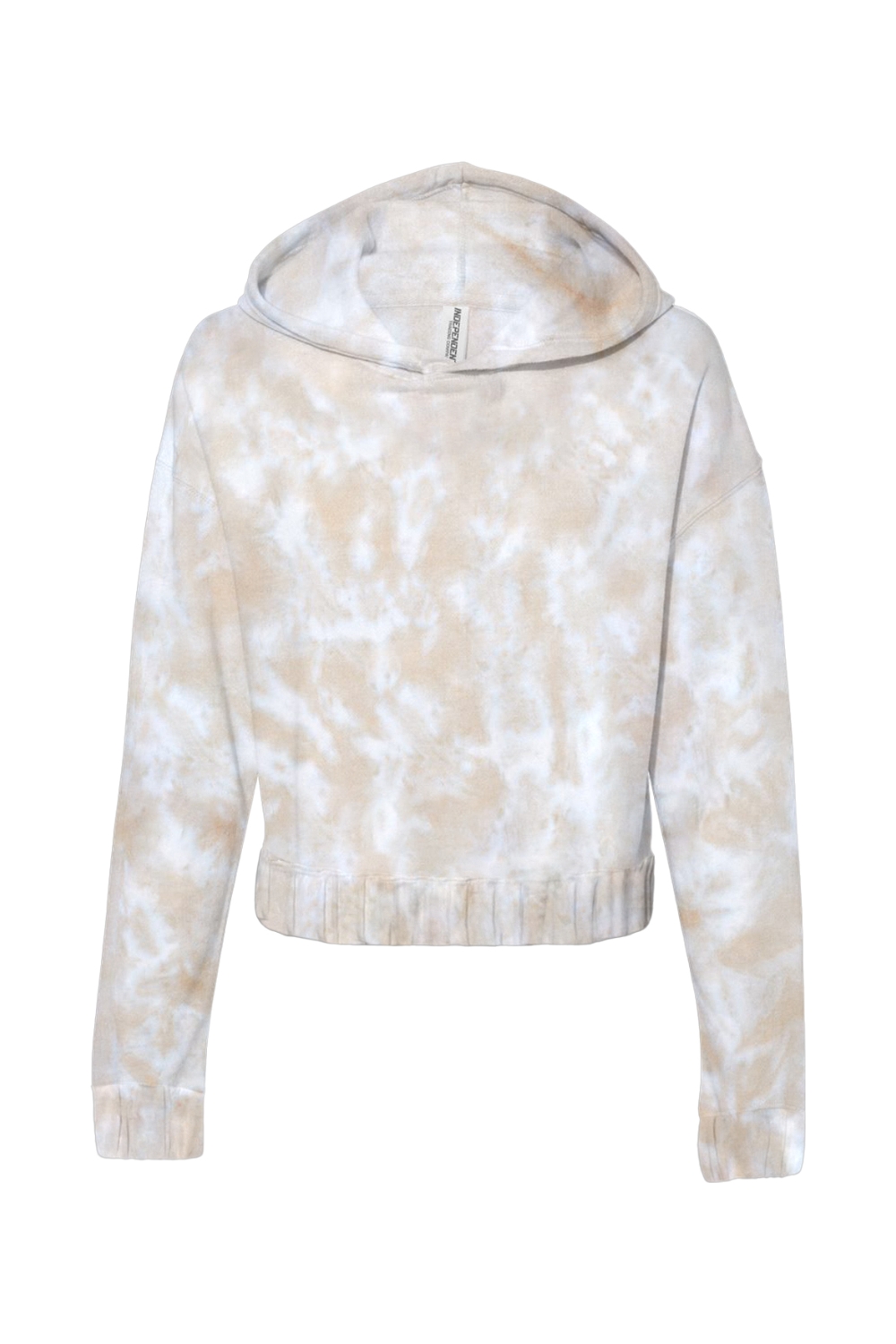 MV Sport - Women's Sueded Fleece Tie-Dyed Crop Hooded Sweatshirt