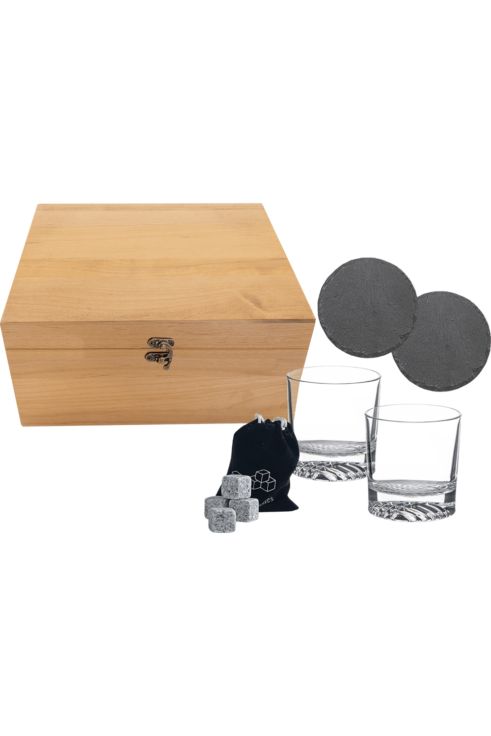 9 1/2" x 8 1/4" Red Alder Whiskey Set